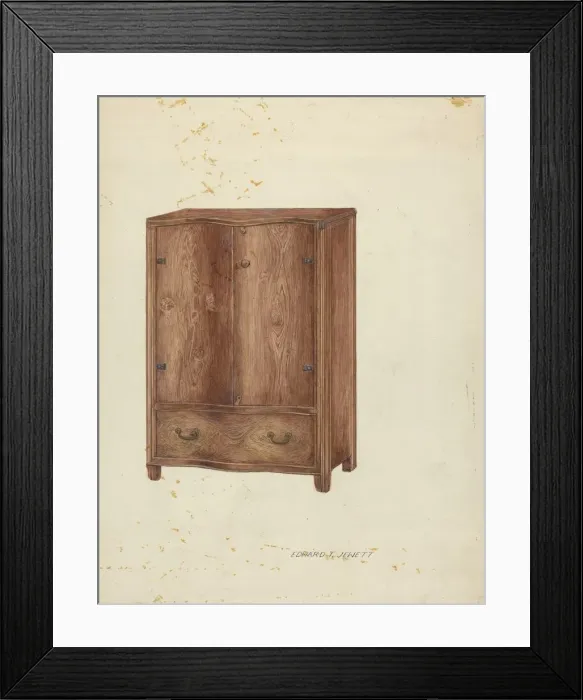 Framed Print : Cupboard, c. 1953. Creator: Edward Jewett Framed Print : Cupboard, c. 1953. Creator: Edward Jewett