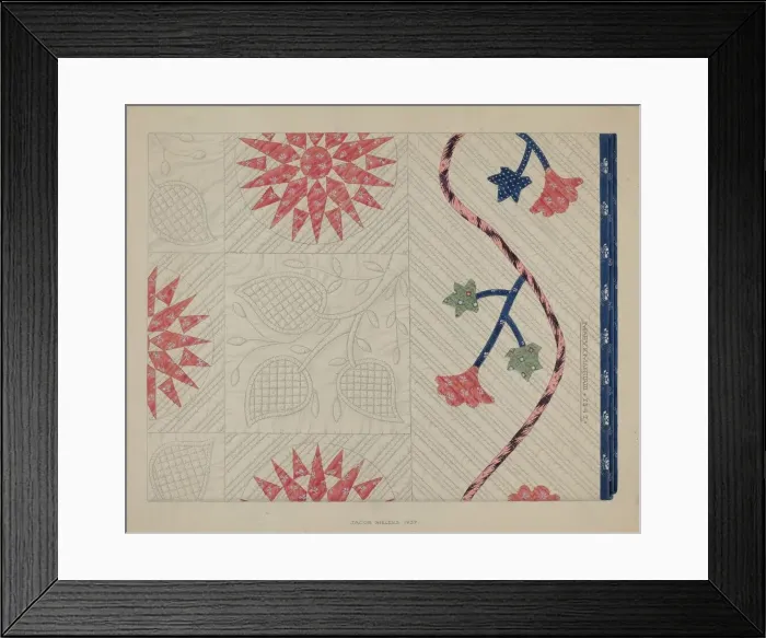 Framed Print : Quilt, 1937. Creator: Jacob Gielens Framed Print : Quilt, 1937. Creator: Jacob Gielens
