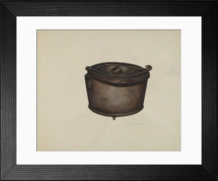 Framed Print : Iron Pot and Pot Hooks, c. 1937. Creator: Charles Goodwin Framed Print : Iron Pot and Pot Hooks, c. 1937. Creator: Charles Goodwin