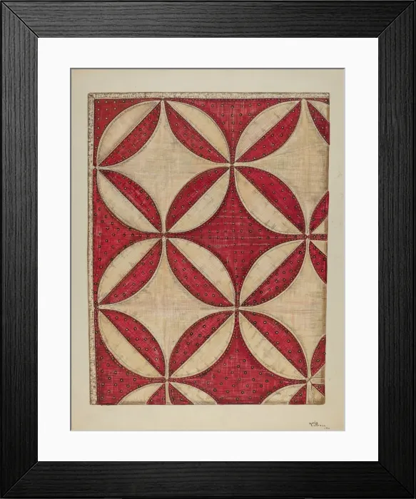 Framed Print : Quilt, 1940. Creator: Marie Lutrell Framed Print : Quilt, 1940. Creator: Marie Lutrell