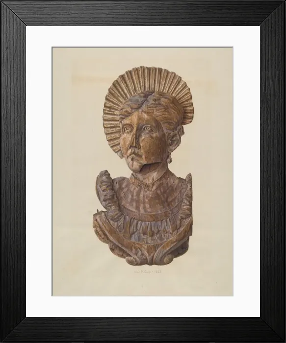 Framed Print : Head from Circus Wagon, 1939. Creator: Alvin M Gully Framed Print : Head from Circus Wagon, 1939. Creator: Alvin M Gully