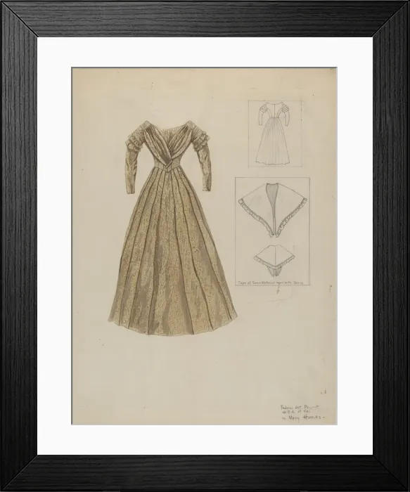 Framed Print : Dress, c. 1937. Creator: Mary E Humes Framed Print : Dress, c. 1937. Creator: Mary E Humes