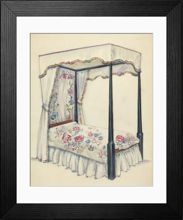 Framed Print : Bed, 1935 / 1942. Creator: Isadore Goldberg Framed Print : Bed, 1935 / 1942. Creator: Isadore Goldberg