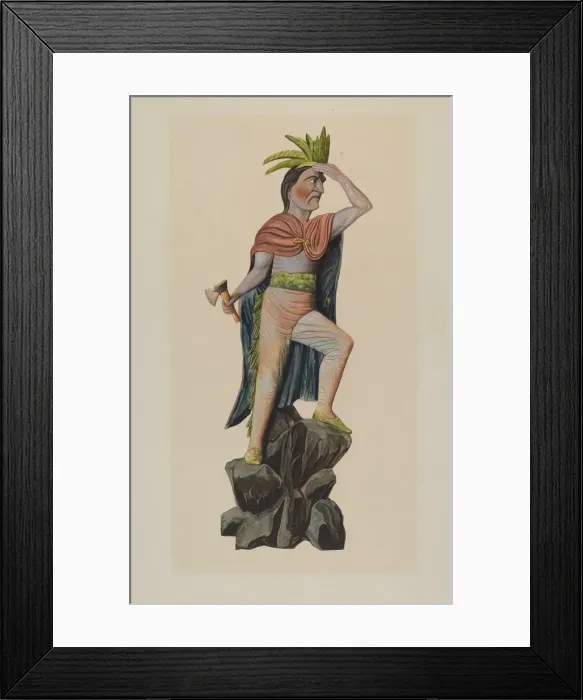 Framed Print : Cigar Store Indian, 1935 / 1942. Creator: Einar Heiberg Framed Print : Cigar Store Indian, 1935 / 1942. Creator: Einar Heiberg