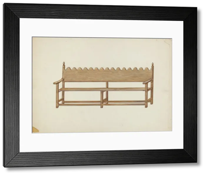 Framed Print : Mission Bench, 1935 / 1942. Creator: Edward Jewett Framed Print : Mission Bench, 1935 / 1942. Creator: Edward Jewett