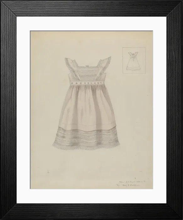 Framed Print : Childs Dress, c. 1937. Creator: Mary E Humes Framed Print : Childs Dress, c. 1937. Creator: Mary E Humes