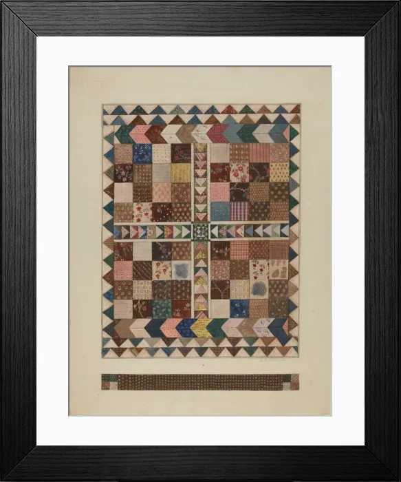 Framed Print : Patchwork Crib Quilt, 1935 / 1942. Creator: Jules Lefevere Framed Print : Patchwork Crib Quilt, 1935 / 1942. Creator: Jules Lefevere