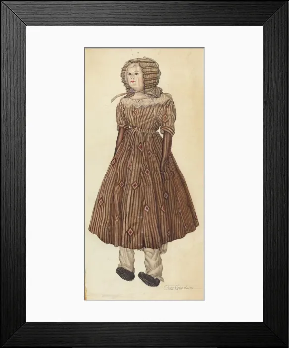 Framed Print : Wax Face Cotton Doll, 1935 / 1942. Creator: Charles Goodwin Framed Print : Wax Face Cotton Doll, 1935 / 1942. Creator: Charles Goodwin