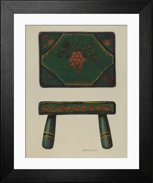 Framed Print : Footstool, 1935 / 1942. Creator: Albert J. Levone Framed Print : Footstool, 1935 / 1942. Creator: Albert J. Levone