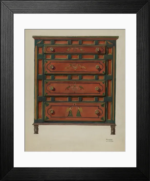 Framed Print : Chest of Drawers, 1935 / 1942. Creator: Frances Lichten Framed Print : Chest of Drawers, 1935 / 1942. Creator: Frances Lichten