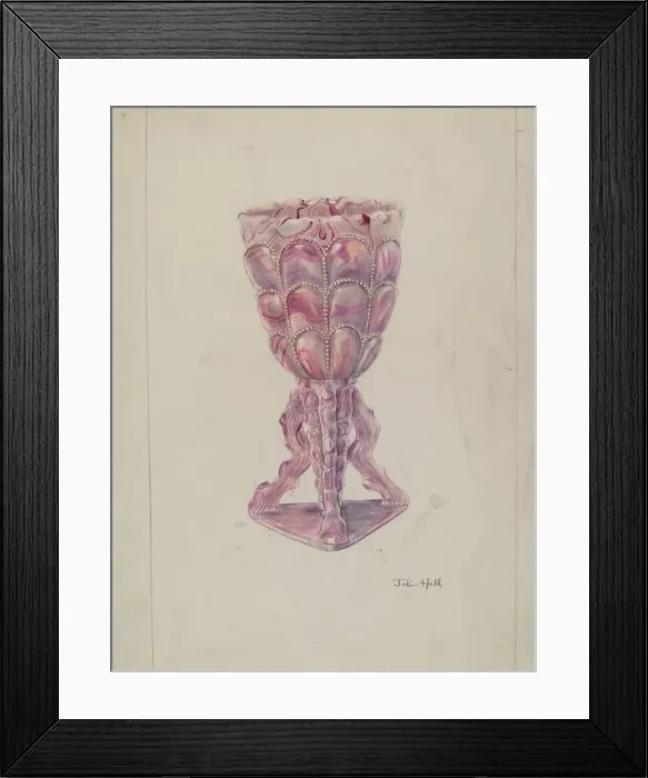 Framed Print : Marbleized Vase, 1935 / 1942. Creator: John Hall Framed Print : Marbleized Vase, 1935 / 1942. Creator: John Hall