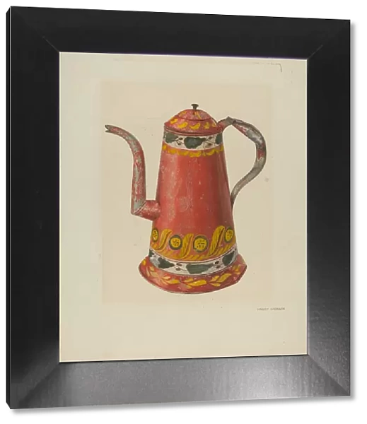 Toleware Tin Coffee Pot, c. 1938. Creator: Harry Grossen