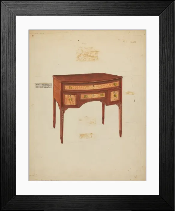 Framed Print : Desk, 1935 / 1942. Creator: Arthur Johnson Framed Print : Desk, 1935 / 1942. Creator: Arthur Johnson