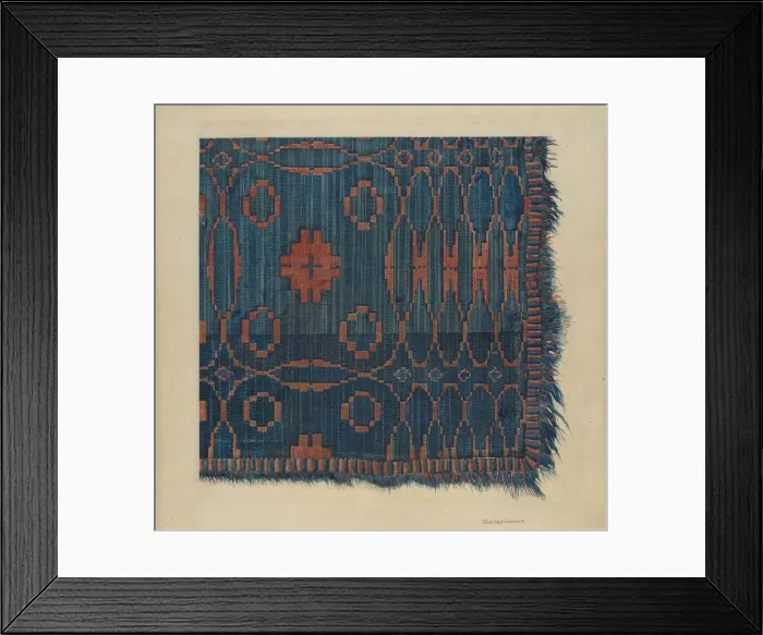 Framed Print : Coverlet, c. 1938. Creator: Charles Goodwin Framed Print : Coverlet, c. 1938. Creator: Charles Goodwin