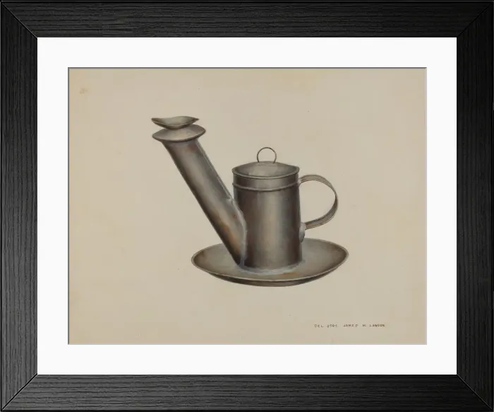 Framed Print : Whale Oil Lamp, 1935 / 1942. Creator: James M. Lawson Framed Print : Whale Oil Lamp, 1935 / 1942. Creator: James M. Lawson