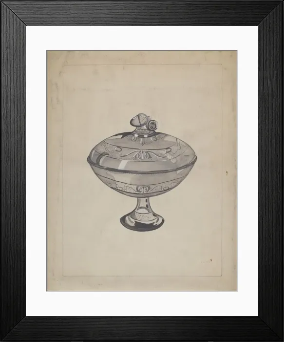 Framed Print : Glass Compote, c. 1936. Creator: Katherine Hastings Framed Print : Glass Compote, c. 1936. Creator: Katherine Hastings