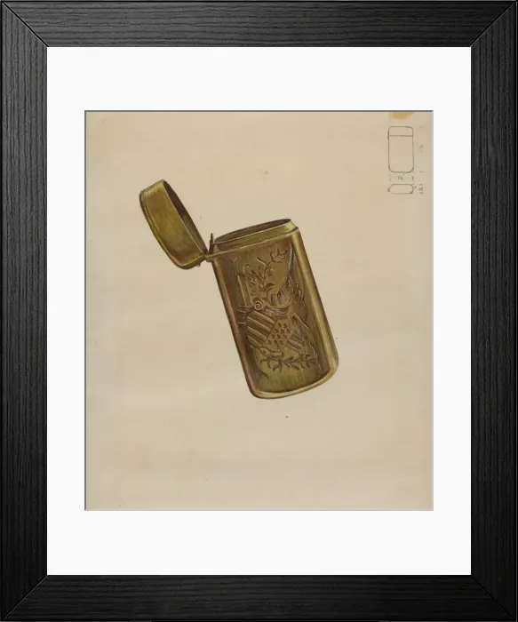 Framed Print : Match Safe, c. 1936. Creator: Thomas Holloway Framed Print : Match Safe, c. 1936. Creator: Thomas Holloway