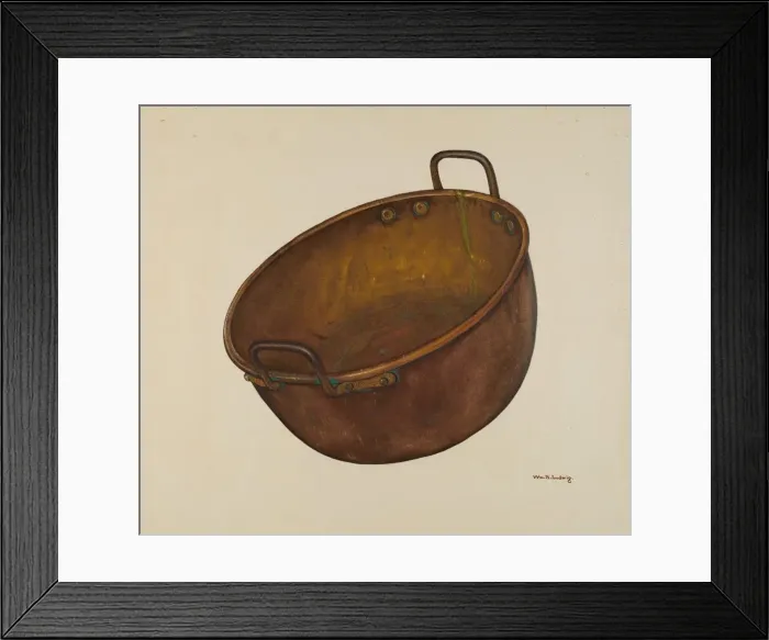 Framed Print : Copper Candy Vessel, c. 1939. Creator: William Ludwig Framed Print : Copper Candy Vessel, c. 1939. Creator: William Ludwig