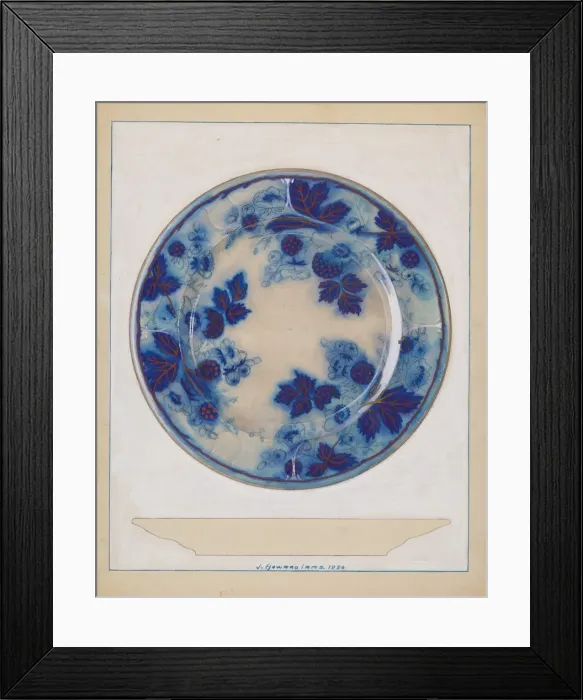 Framed Print : Plate, 1936. Creator: J. Howard Iams Framed Print : Plate, 1936. Creator: J. Howard Iams