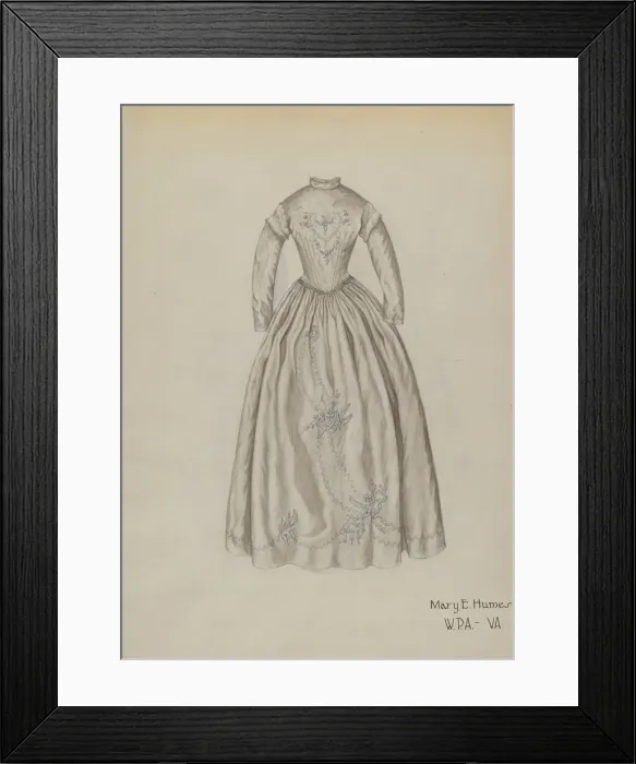 Framed Print : Wedding Dress, c. 1939. Creator: Mary E Humes Framed Print : Wedding Dress, c. 1939. Creator: Mary E Humes