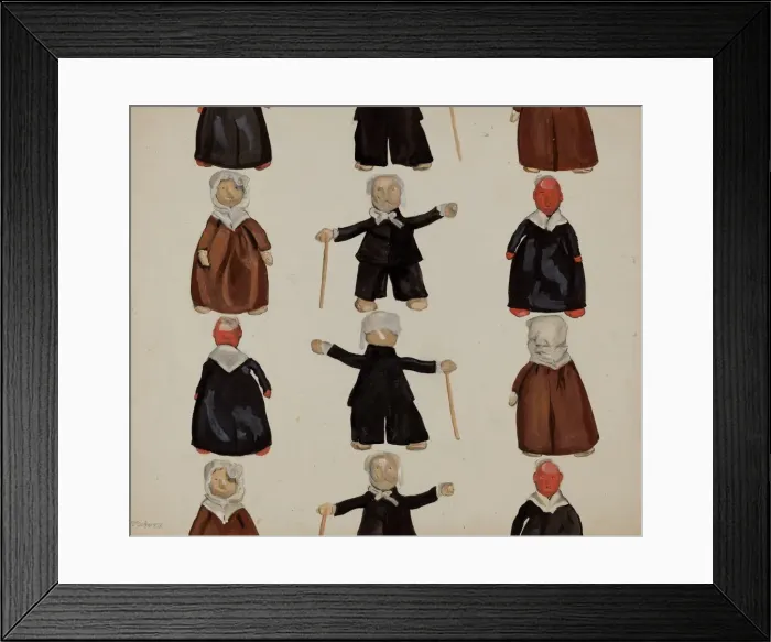 Framed Print : Plate of Dolls, c. 1936. Creator: Jane Iverson Framed Print : Plate of Dolls, c. 1936. Creator: Jane Iverson