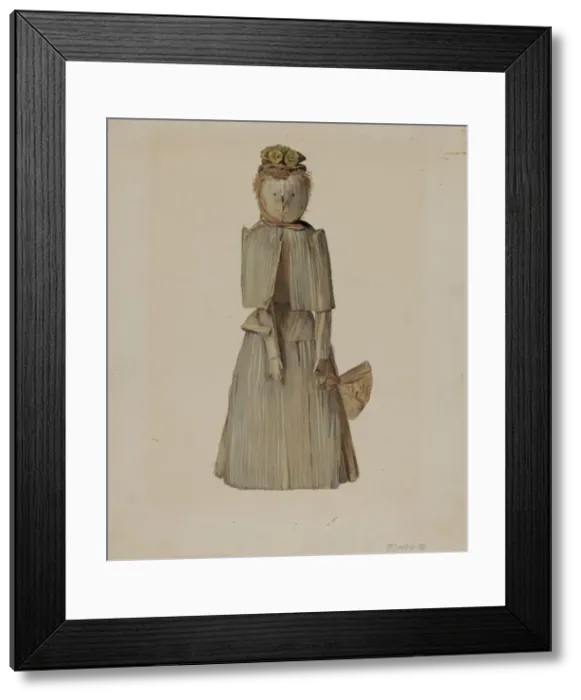 Framed Print : Corn Husk Doll, c. 1936. Creator: Jane Iverson Framed Print : Corn Husk Doll, c. 1936. Creator: Jane Iverson