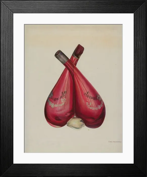 Framed Print : Vinegar and Oil Bottle, c. 1939. Creator: Chris Makrenos Framed Print : Vinegar and Oil Bottle, c. 1939. Creator: Chris Makrenos