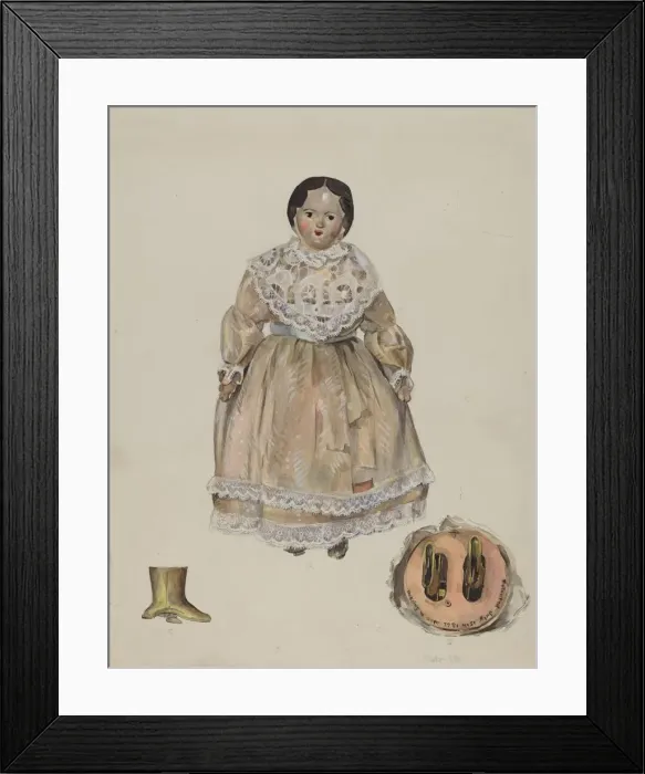 Framed Print : Walking Doll, c. 1936. Creator: Jane Iverson Framed Print : Walking Doll, c. 1936. Creator: Jane Iverson
