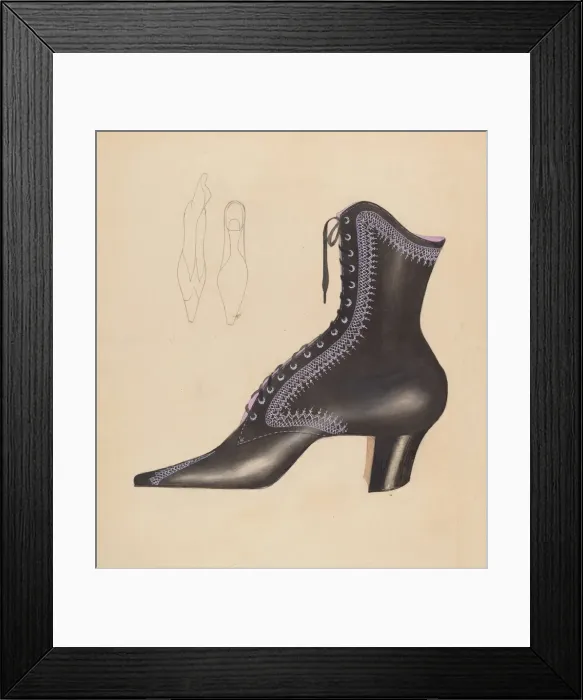 Framed Print : Womans Shoe, c. 1936. Creator: Creighton Kay-Scott Framed Print : Womans Shoe, c. 1936. Creator: Creighton Kay-Scott