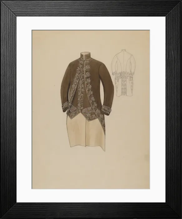 Framed Print : Mans Coat, c. 1936. Creator: Rosalia Lane Framed Print : Mans Coat, c. 1936. Creator: Rosalia Lane