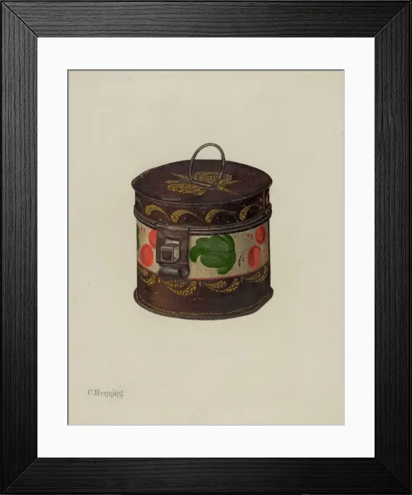 Framed Print : Toleware Box, c. 1941. Creator: Charles Henning Framed Print : Toleware Box, c. 1941. Creator: Charles Henning