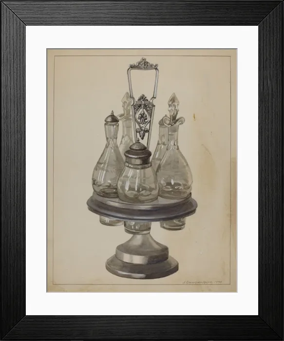 Framed Print : Pewter Caster, 1936. Creator: J. Howard Iams Framed Print : Pewter Caster, 1936. Creator: J. Howard Iams