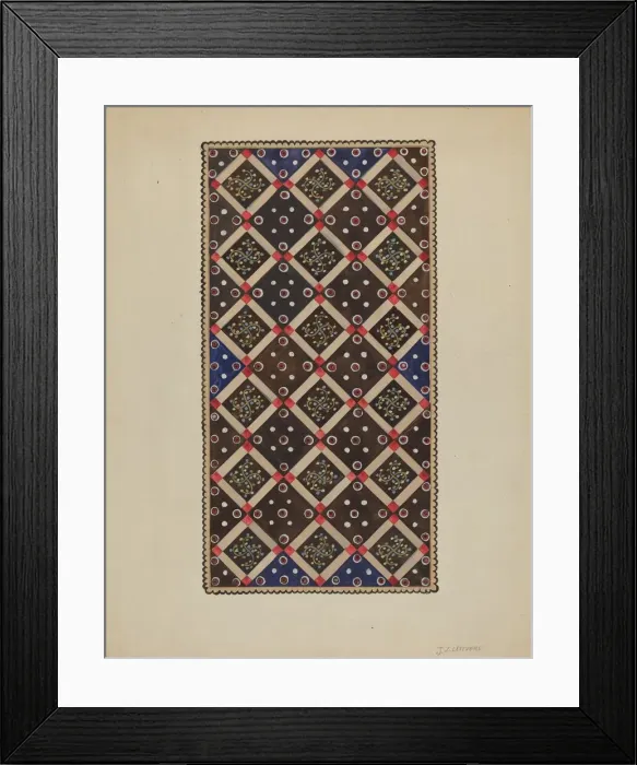 Framed Print : Button Rug, c. 1936. Creator: Jules Lefevere Framed Print : Button Rug, c. 1936. Creator: Jules Lefevere