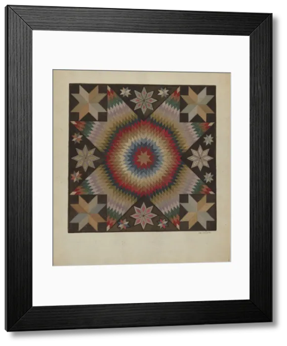 Framed Print : Hooked Rug, c. 1936. Creator: Jules Lefevere Framed Print : Hooked Rug, c. 1936. Creator: Jules Lefevere
