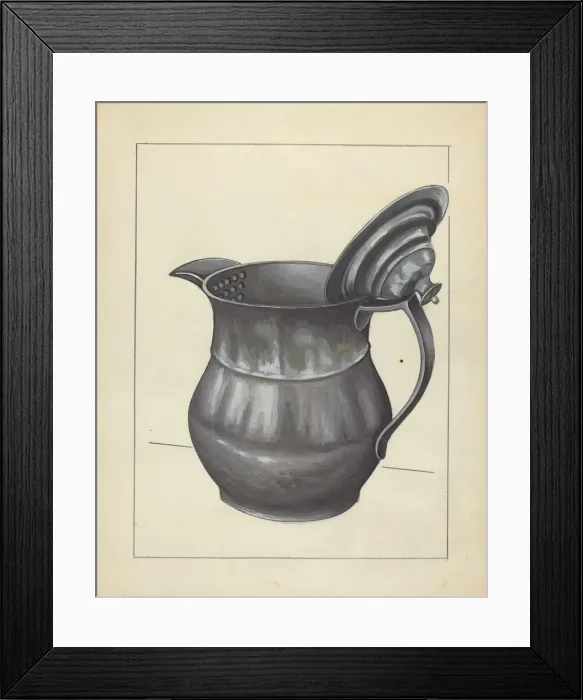 Framed Print : Silver Teapot, c. 1936. Creator: Jules Lefevere