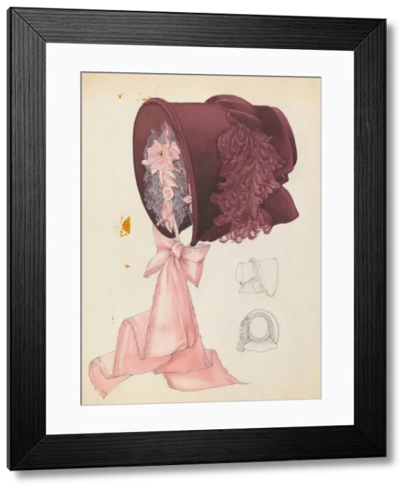 Framed Print : Bonnet, c. 1937. Creator: Rosalia Lane Framed Print : Bonnet, c. 1937. Creator: Rosalia Lane