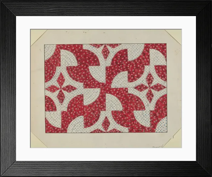 Framed Print : Applique Quilt, c. 1936. Creator: Margaret Linsley
