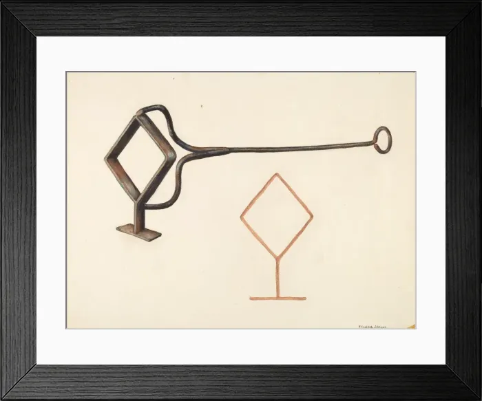 Framed Print : Branding Iron, c. 1942. Creator: Elizabeth Johnson Framed Print : Branding Iron, c. 1942. Creator: Elizabeth Johnson
