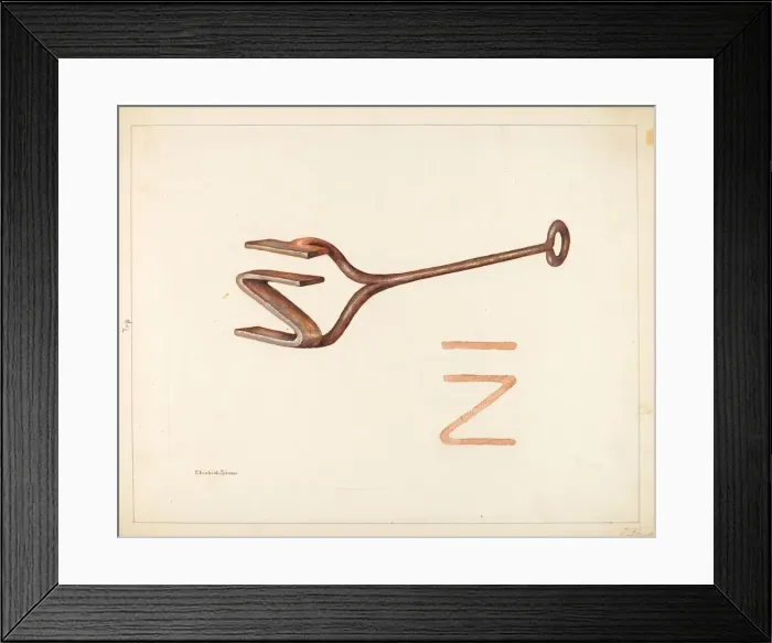 Framed Print : Branding Iron, c. 1942. Creator: Elizabeth Johnson Framed Print : Branding Iron, c. 1942. Creator: Elizabeth Johnson