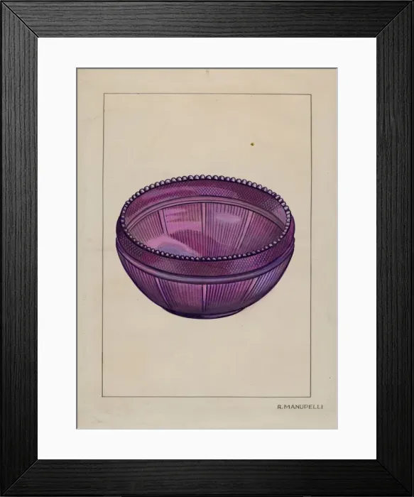 Framed Print : Glass Bowl, c. 1936. Creator: Raymond Manupelli Framed Print : Glass Bowl, c. 1936. Creator: Raymond Manupelli