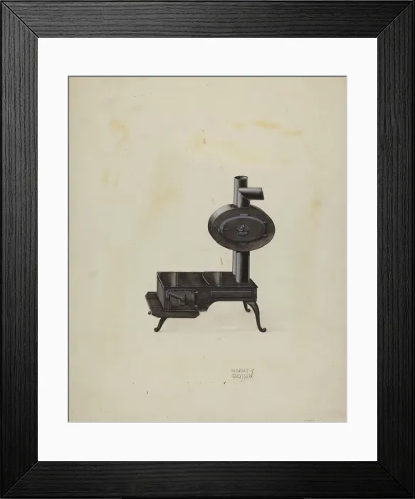 Framed Print : Stove, c. 1937. Creator: Harry Grossen Framed Print : Stove, c. 1937. Creator: Harry Grossen