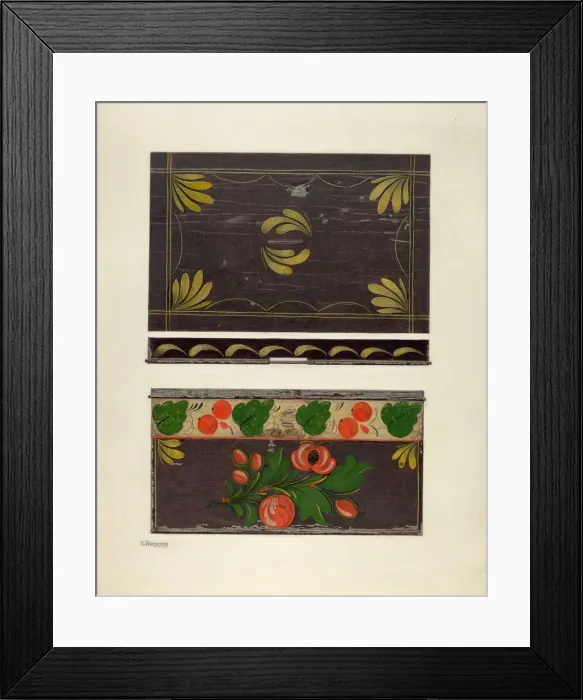 Framed Print : Toleware Document Box, c. 1942. Creator: Charles Henning Framed Print : Toleware Document Box, c. 1942. Creator: Charles Henning