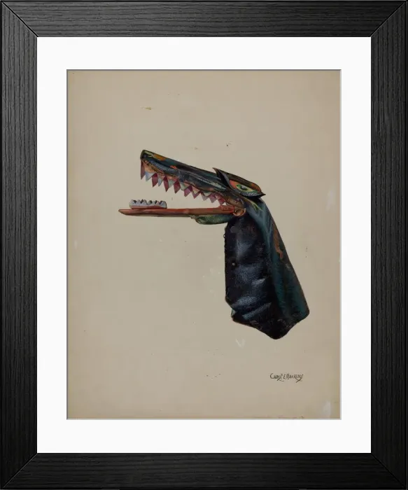 Framed Print : Hand Puppet - Snapdragon, c. 1936. Creator: Chris Makrenos Framed Print : Hand Puppet - Snapdragon, c. 1936. Creator: Chris Makrenos
