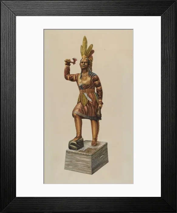 Framed Print : Cigar Store Indian, 1935 / 1942. Creator: Einar Heiberg Framed Print : Cigar Store Indian, 1935 / 1942. Creator: Einar Heiberg