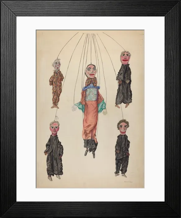 Framed Print : Lanos Pop Out Marionette, c. 1937. Creator: Frank Gray Framed Print : Lanos Pop Out Marionette, c. 1937. Creator: Frank Gray
