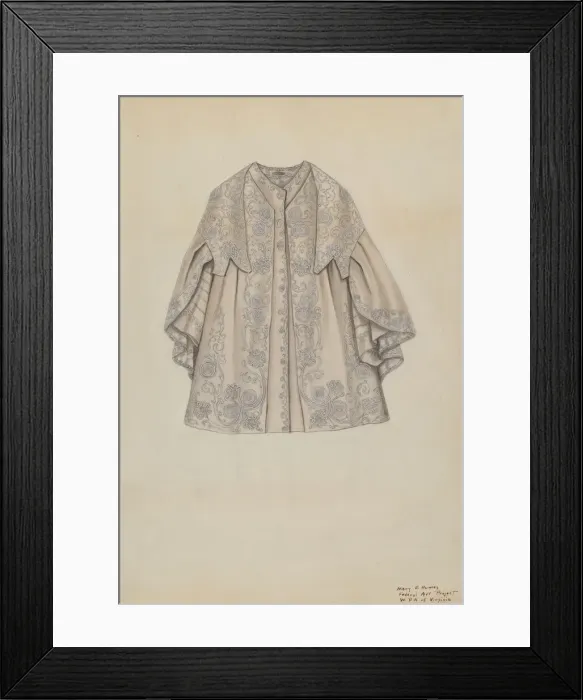 Framed Print : Opera Cloak, c. 1938. Creator: Mary E Humes Framed Print : Opera Cloak, c. 1938. Creator: Mary E Humes