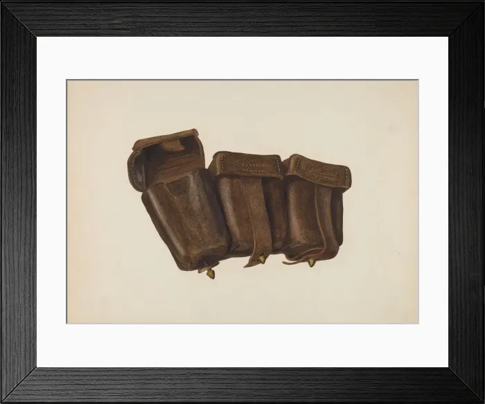 Framed Print : Leather Cartridge Case, 1935 / 1942. Creator: Fred Hassebrock Framed Print : Leather Cartridge Case, 1935 / 1942. Creator: Fred Hassebrock
