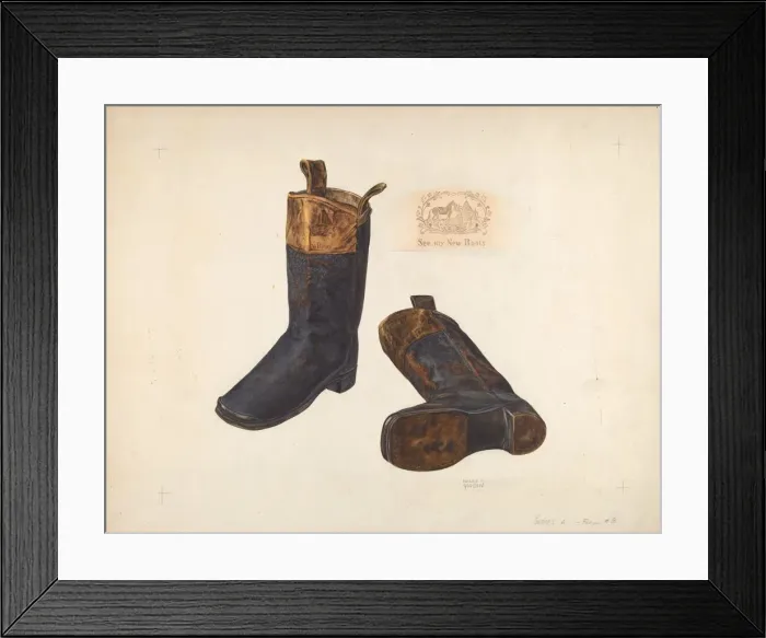 Framed Print : Boys Boots, c. 1937. Creator: Harry Grossen Framed Print : Boys Boots, c. 1937. Creator: Harry Grossen