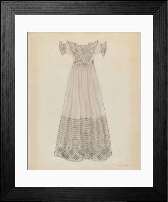 Framed Print : Infants Dress, c. 1936. Creator: Mary E Humes Framed Print : Infants Dress, c. 1936. Creator: Mary E Humes