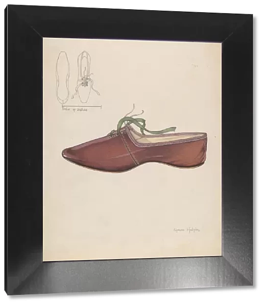 Womans Slipper, c. 1937. Creator: Grace Halpin